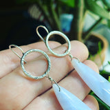 Blue Lace Agate and Sterling Silver Earrings