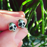 Sterling Silver Skull Post Earrings