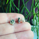 Sterling Silver Skull Post Earrings