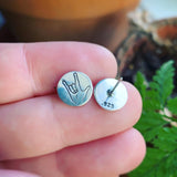 I LOVE YOU Sterling Silver Post Earrings