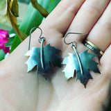 Sterling Silver Maple Leaf Earrings