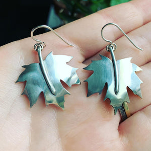 Sterling Silver Maple Leaf Earrings