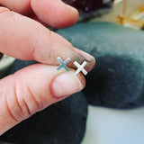 X Marks the Spot Sterling Silver Post Earrings
