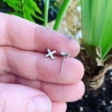 X Marks the Spot Sterling Silver Post Earrings
